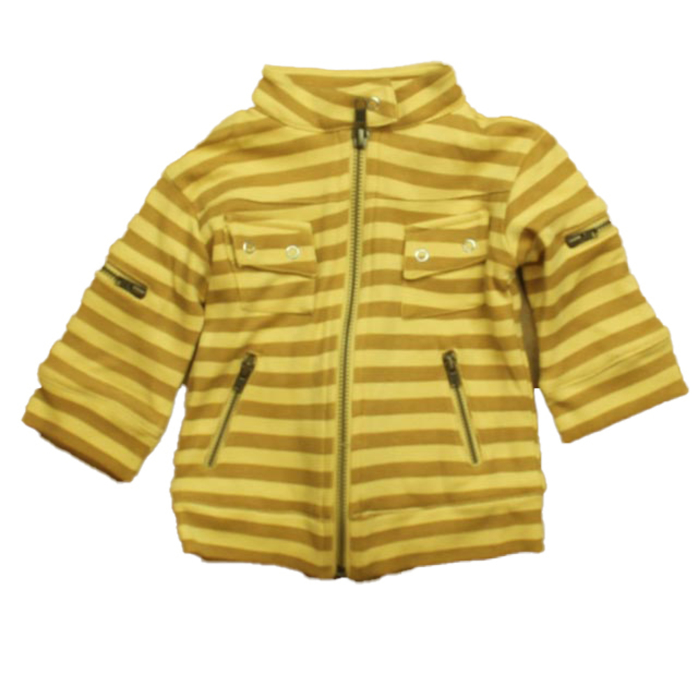 Kate Quinn Organics Girls Beige Stripe Cardigan size: 3-6 Months